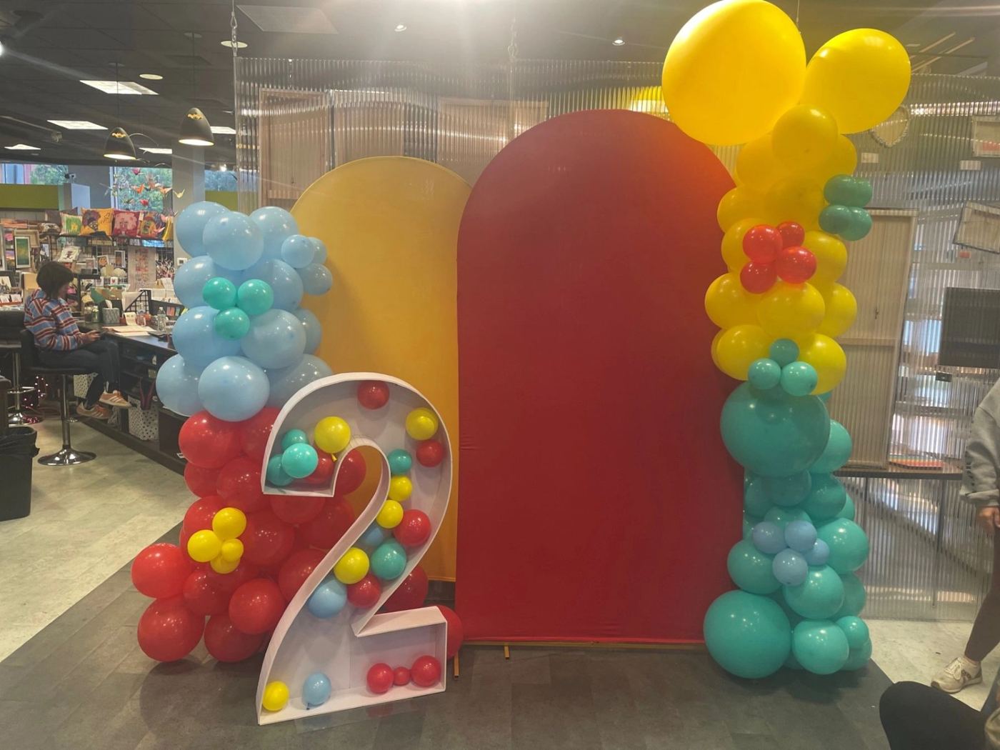 Second birthday balloon backdrop